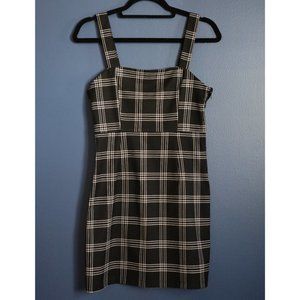 Divided- H&M Black and White Windowpane Plaid Mini Dress